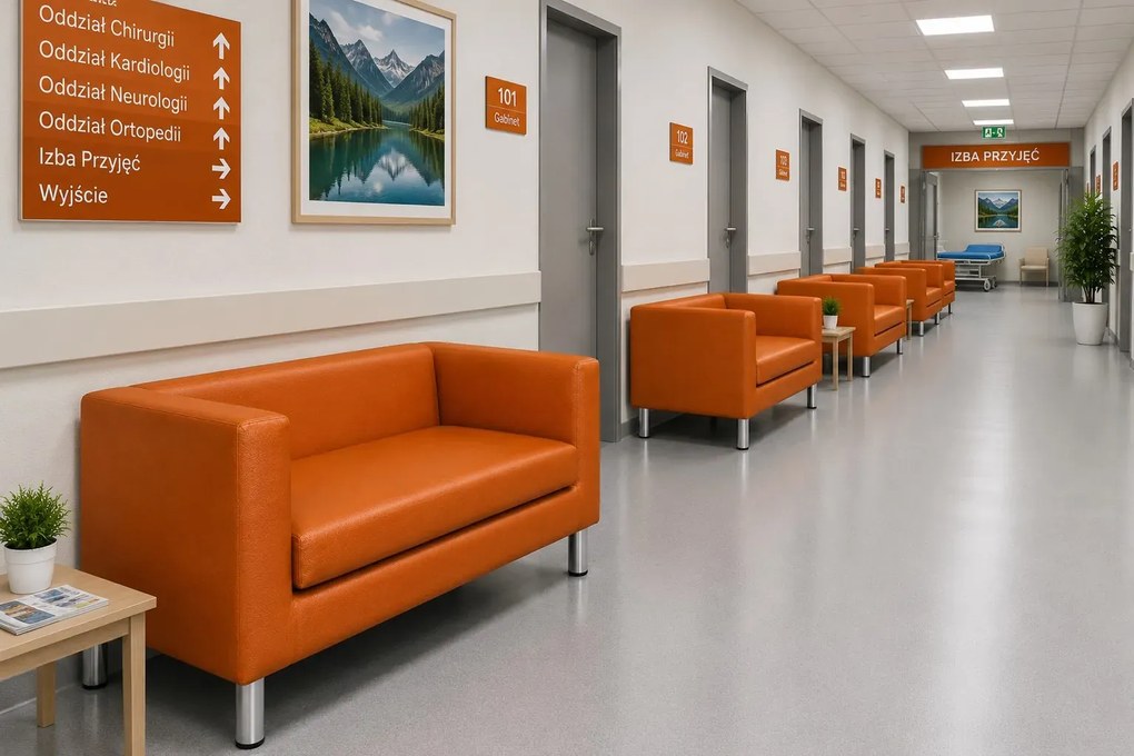 Sofa Monaco : Kolor nogi - Chrom, Kolor tkaniny - EKO-SKÓRA - 20D, Typ tkaniny - Eko-skóra , Wysokość nogi - 15 cm