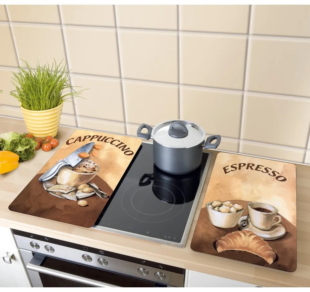 Zestaw 2 szklanych płyt ochronnych na kuchenkę Wenko Coffee