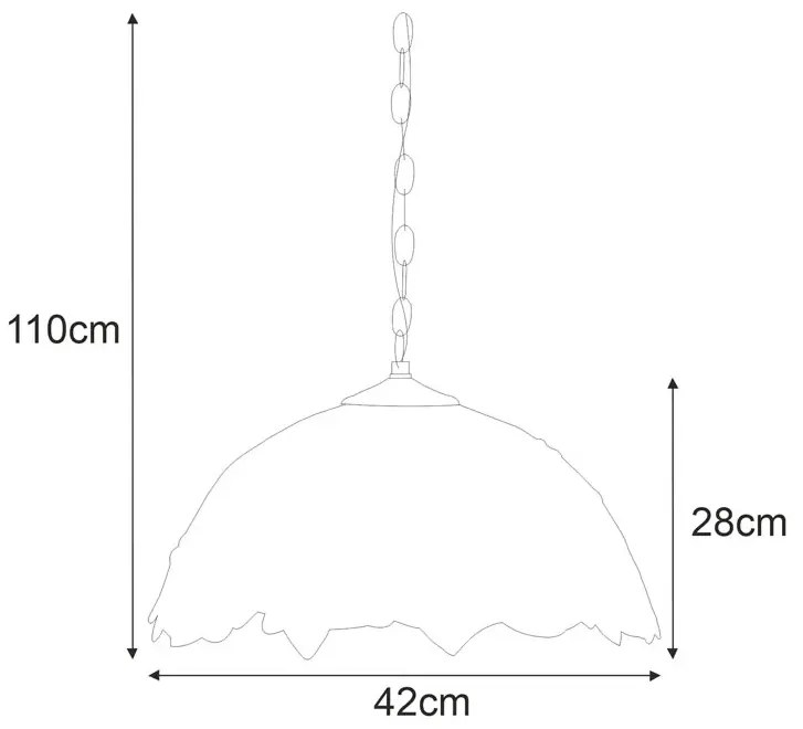 Witrażowa lampa wisząca z motywem liści - S993 Tida 13X