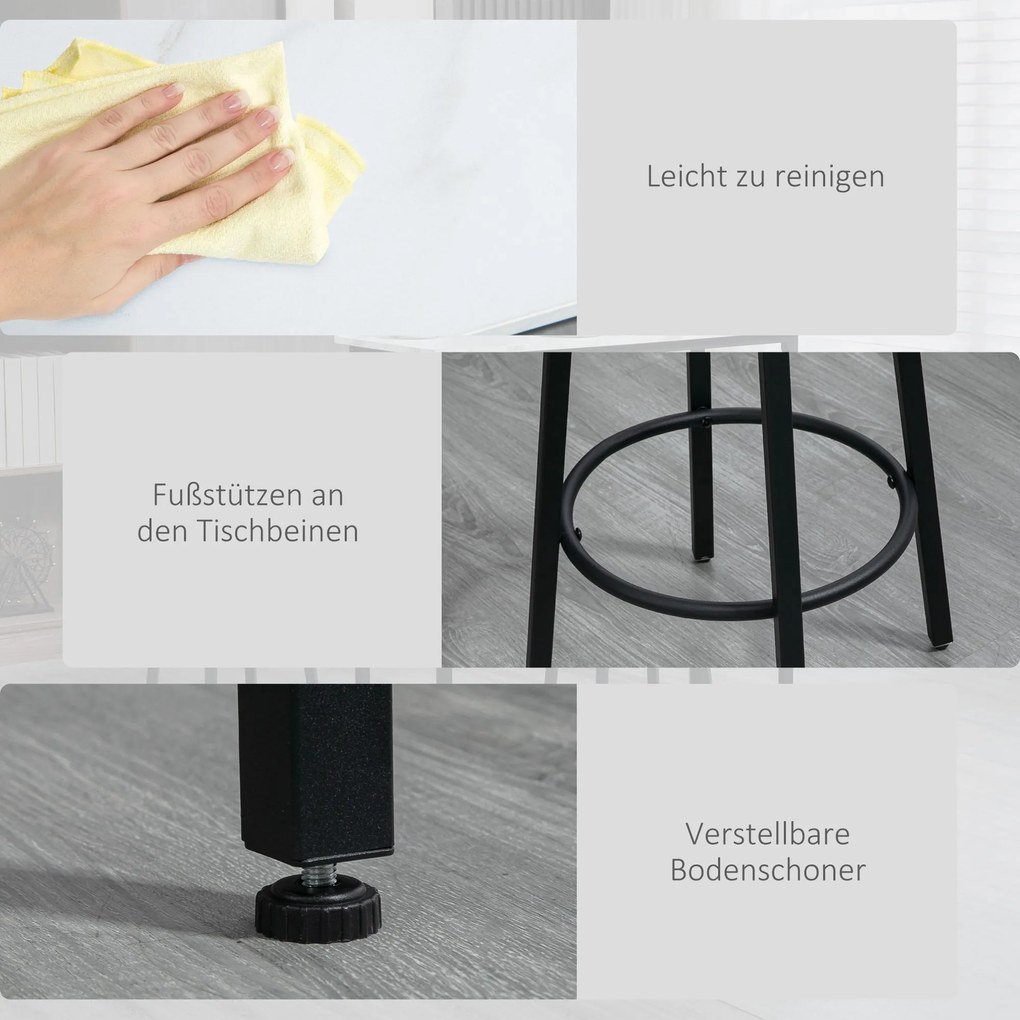 HOMCOM Zestaw stołu barowego z krzesłami 3częściowy Idealny do kuchni i jadalni Stylowy i nowoczesny design | Aosom PL