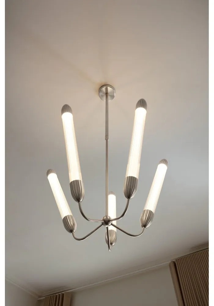 Stalowa lampa wisząca w kolorze srebra ze szklanym kloszem ø 86 cm Lemon Squeeze – UMAGE
