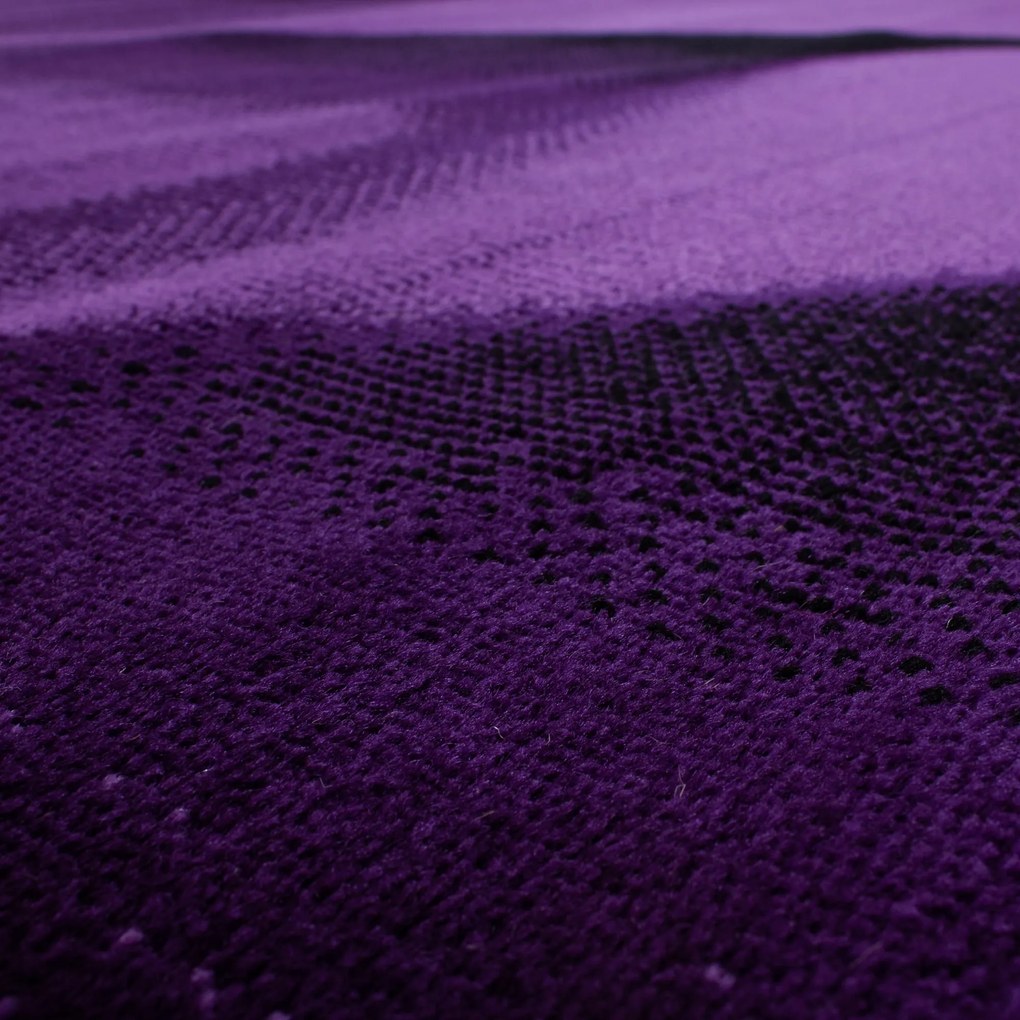 Dywan nowoczesny Parma Fale fioletowo-czarny 120 cm x 170 cm