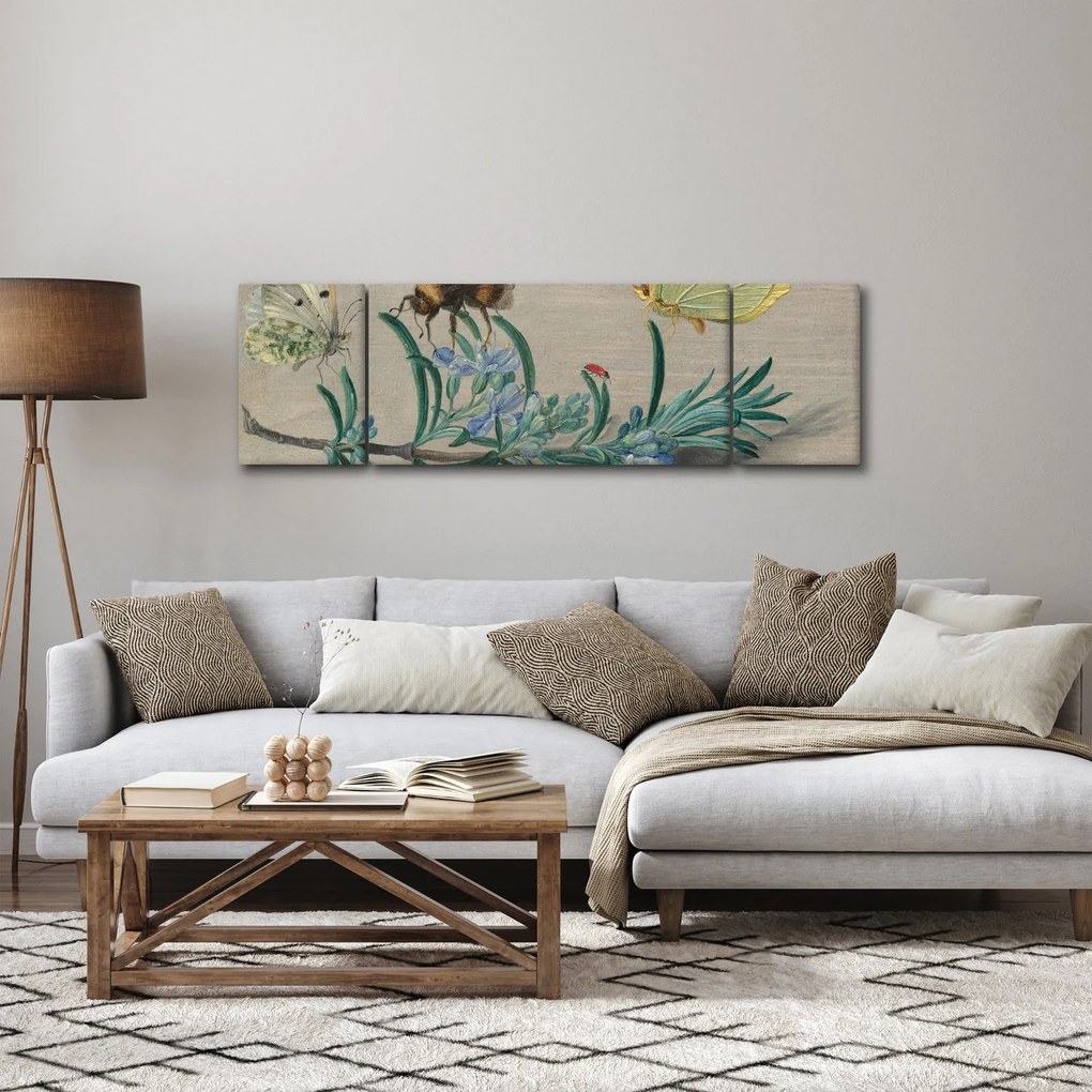 Obraz - Jan van Kessel the Elder, Insects and a Sprig of Rosemary, reprodukcje (170x50 cm)
