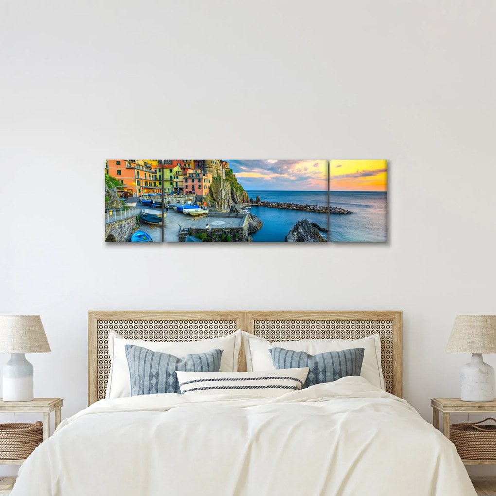 Obraz - Wioska śródziemnomorska (170x50 cm)