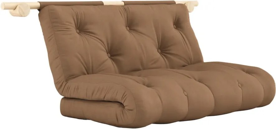 Brązowa rozkładana sofa 135 cm Hooked – Karup Design