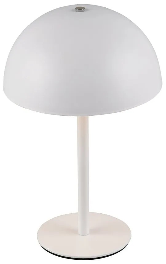 Lampa stołowa LED w matowym białym kolorze z metalowym kloszem (wysokość 21 cm) Munoz – Trio