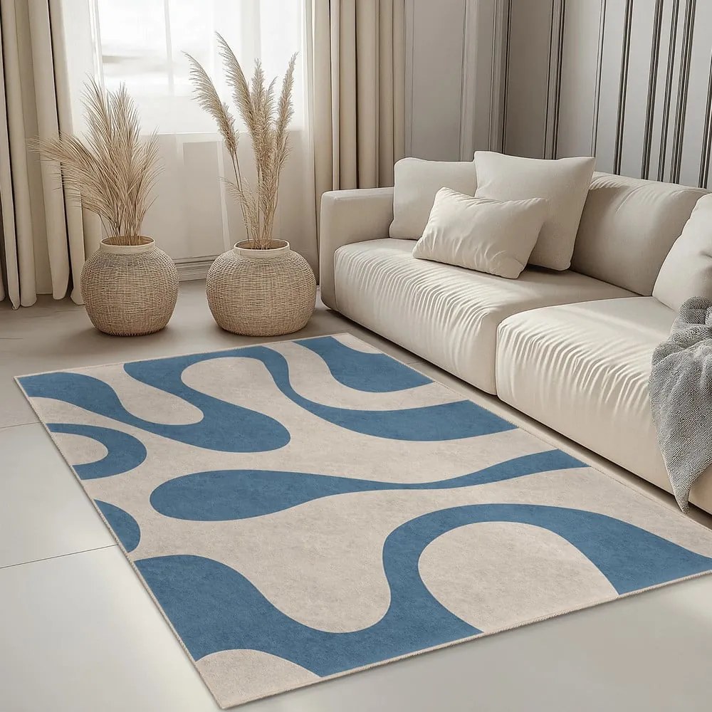 Niebieski dywan odpowiedni do prania 60x100 cm Blue Latte – Mila Home