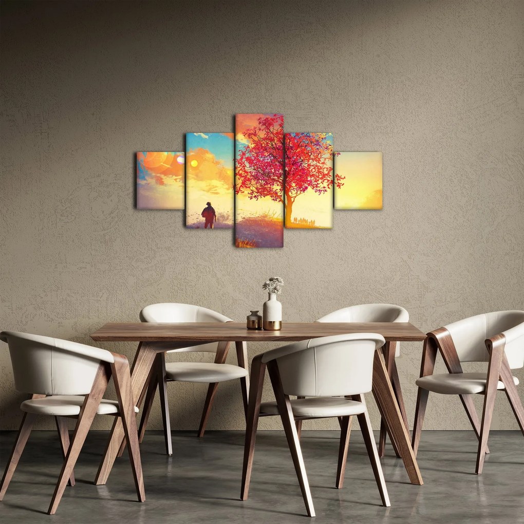Obraz drzewa na wzgórzu (125x70 cm)
