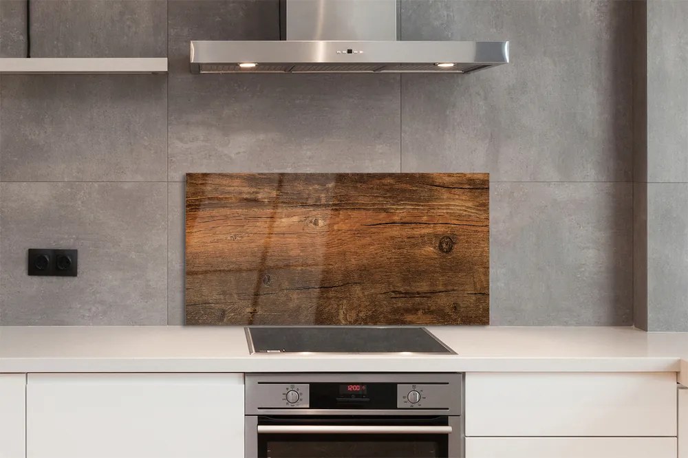 Szklany Panel Sęki na Drewnianej Desce