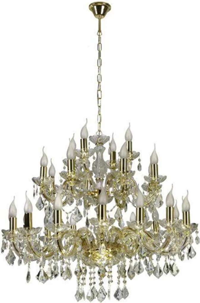 Maria Teresa Imperiale Gold 28 – wielopiętrowy żyrandol kryształowy glamour