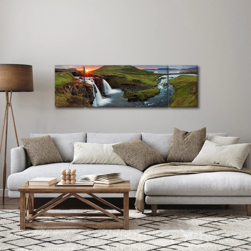 Obraz - Kirkjufell o zachodzie słońca (170x50 cm)