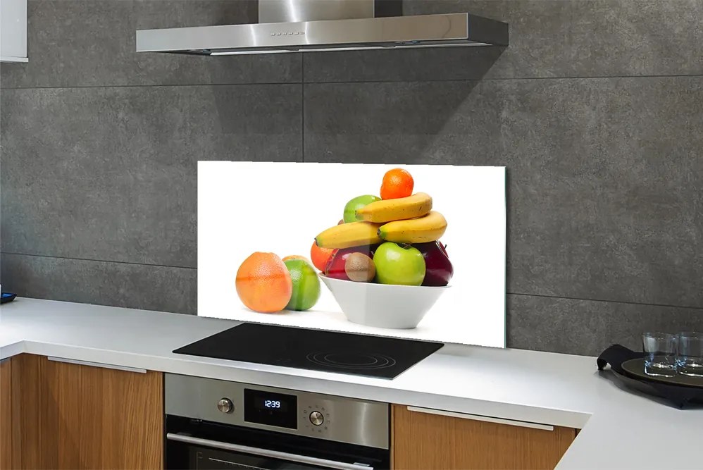 Panel szklany do Kuchni Miska Pełna Świeżych Owoców