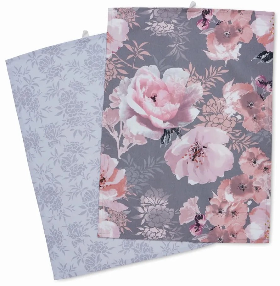 Bawełniane ścierki zestaw 2 szt. 50x70 cm Dramatic Floral – Catherine Lansfield