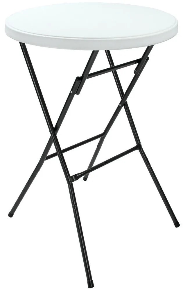 Casaria Stół imprezowy LYDA z plastiku, Ø72x110cm, biała