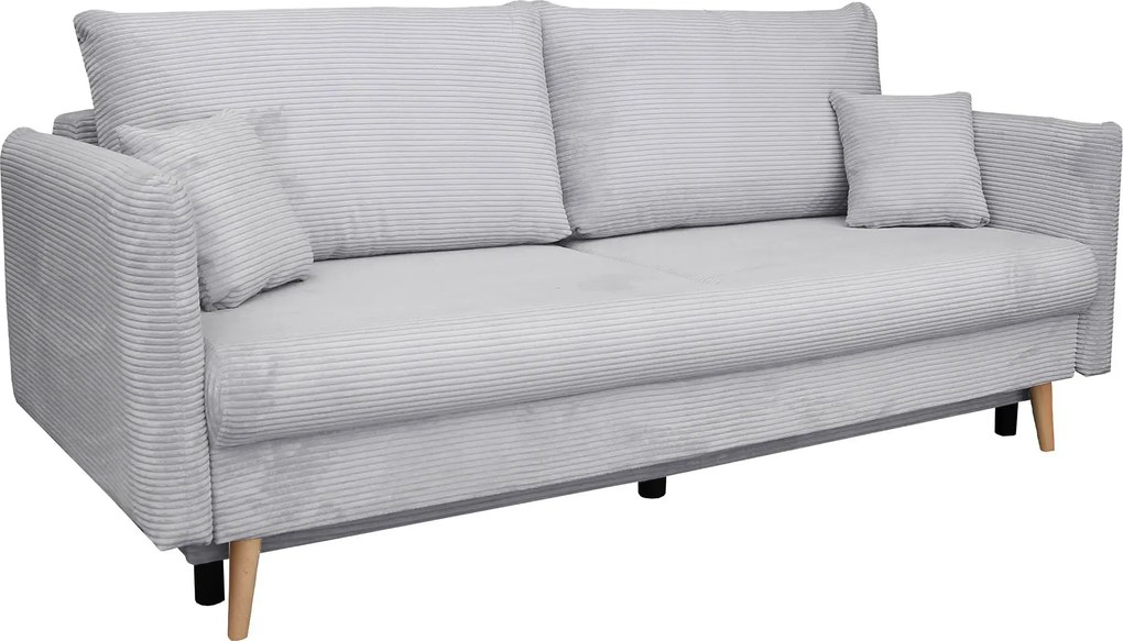 Szara sztruksowa sofa rozkładana T3-Z72