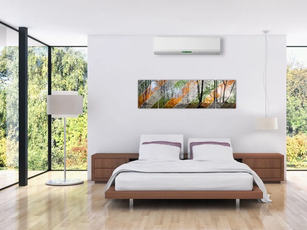 Obraz - Zmieniające się pory roku (170x50 cm)