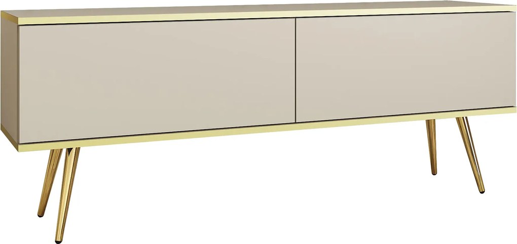 Szafka pod TV beż piaskowy + złoty P8-F58