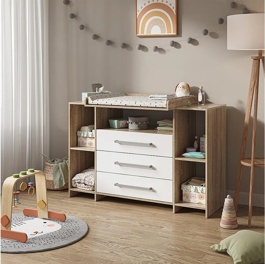 Przewijak dla dziecka biały/sonoma 143x70x100 oskar