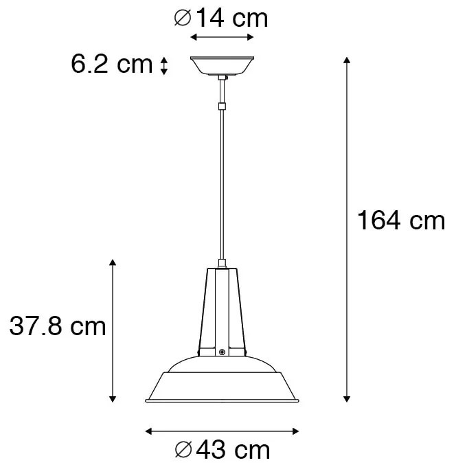 Wisząca lampa vintage niebieska 43 cm - Living Nowoczesny Oswietlenie wewnetrzne