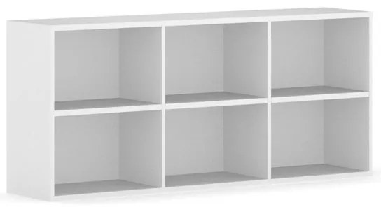 Biblioteka ścienna INTEGRO, 835 x 1750 x 400 mm, 6 półek, biały