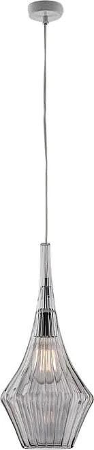 Lampa wisząca Zeus Iron z szarym szkłem pyreksowym, 1 światło, 150 Ø20, BL270-S1-GR