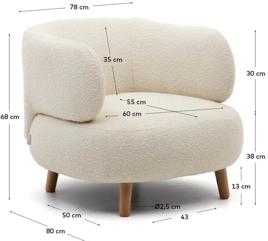 Kremowy fotel Luisa – Kave Home