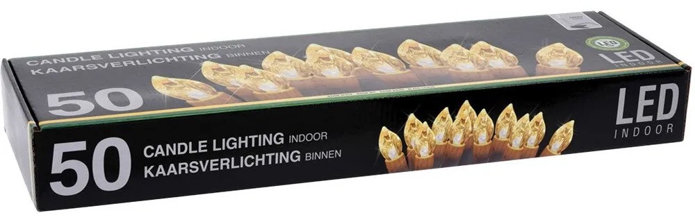 Świeca dekoracyjna, 50 LED, wewnętrzna, 14 cm