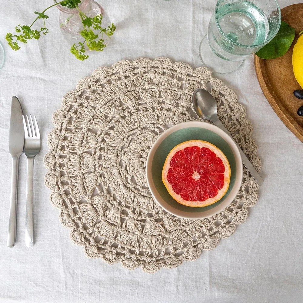 Mata stołowa z mieszanki bawełny ø 35 cm Crochet – Rex London
