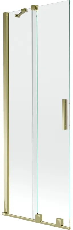 Mexen Velar parawan nawannowy 2-skrzydłowy rozsuwany 70 x 150 cm, transparent, złoty - 896-070-000-01-50