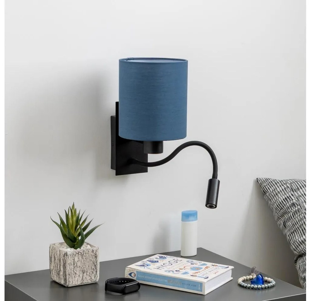 Brilagi - LED Kinkiet NUBILA 1xE27/25W/230V+ LED/3W czarny/ciemnoniebieski