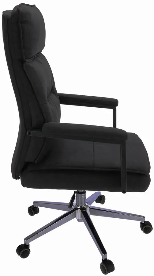 Czarny tapicerowany fotel gabinetowy regulowany - Veston 3X
