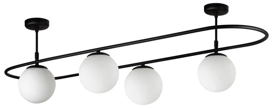 Czarna lampa sufitowa Squid Lighting Elips, dł. 124 cm