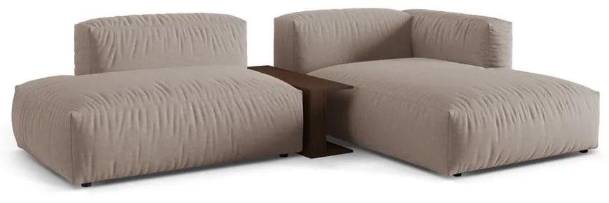Beżowy narożnik modułowy (prawostronny) Martina – Micadoni Home