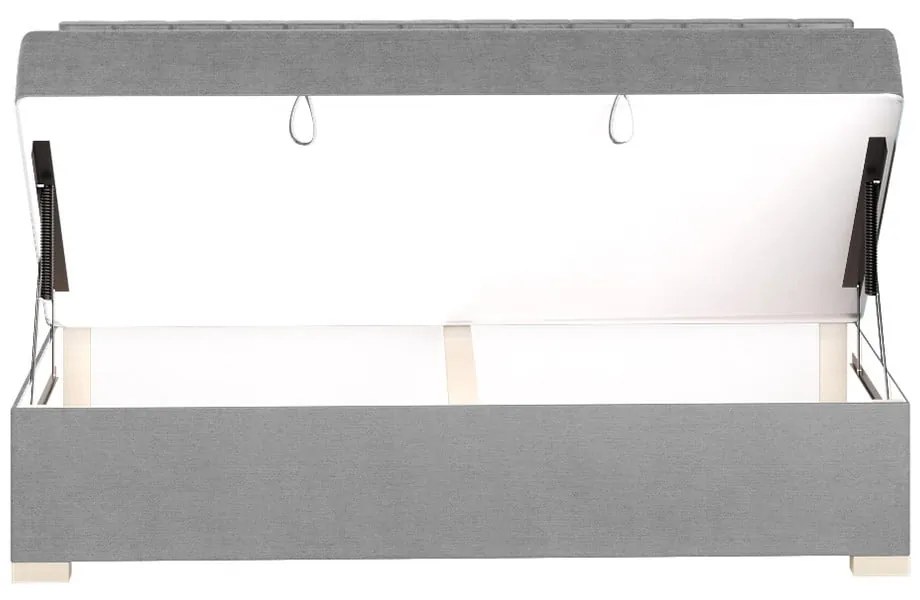 Szare łóżko dziecięce ze schowkiem i materacem 90x200 cm Chill – Ghado