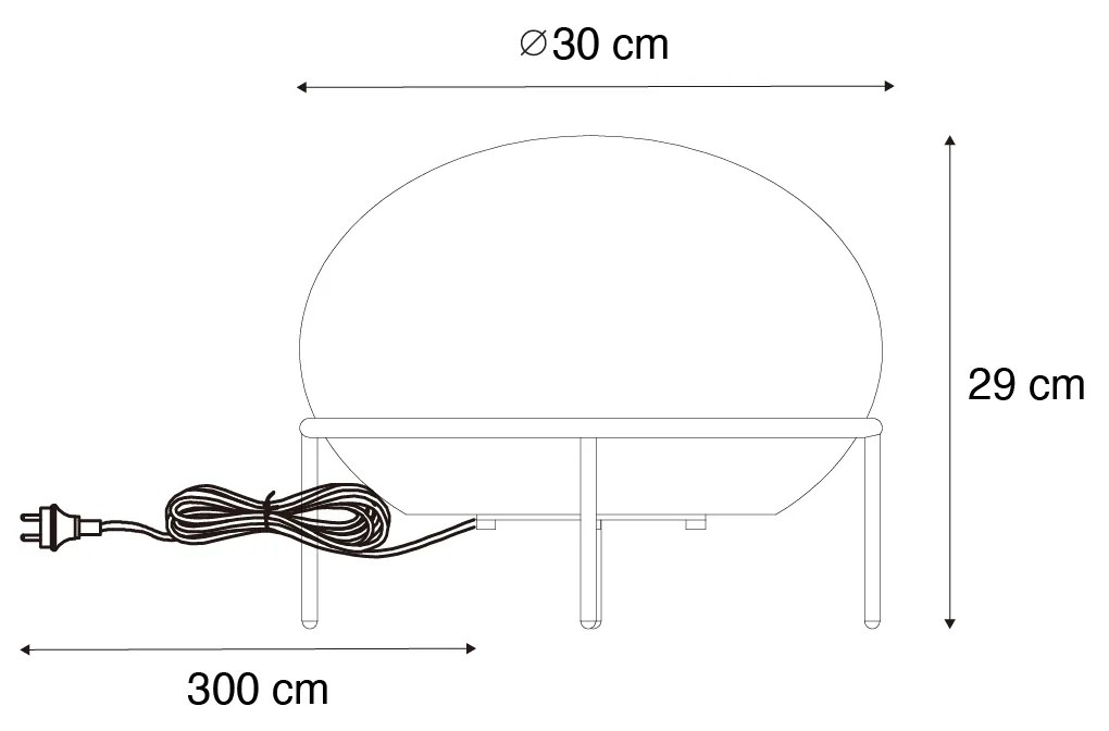 Zewnetrzna Designerska lampa stołowa zewnętrzna czarna - JannieDesignerski Oswietlenie zewnetrzne