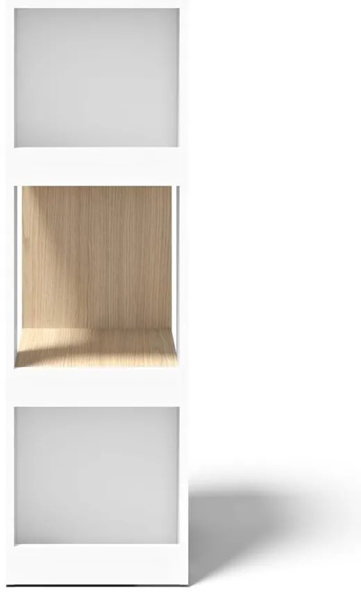 Biały regał w dekorze dębu 40x114 cm Ella – TemaHome