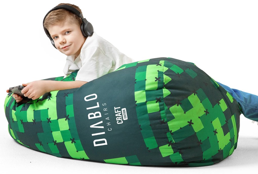 Pufa dla dziecka Diablo Chairs, zielona Craft Edition