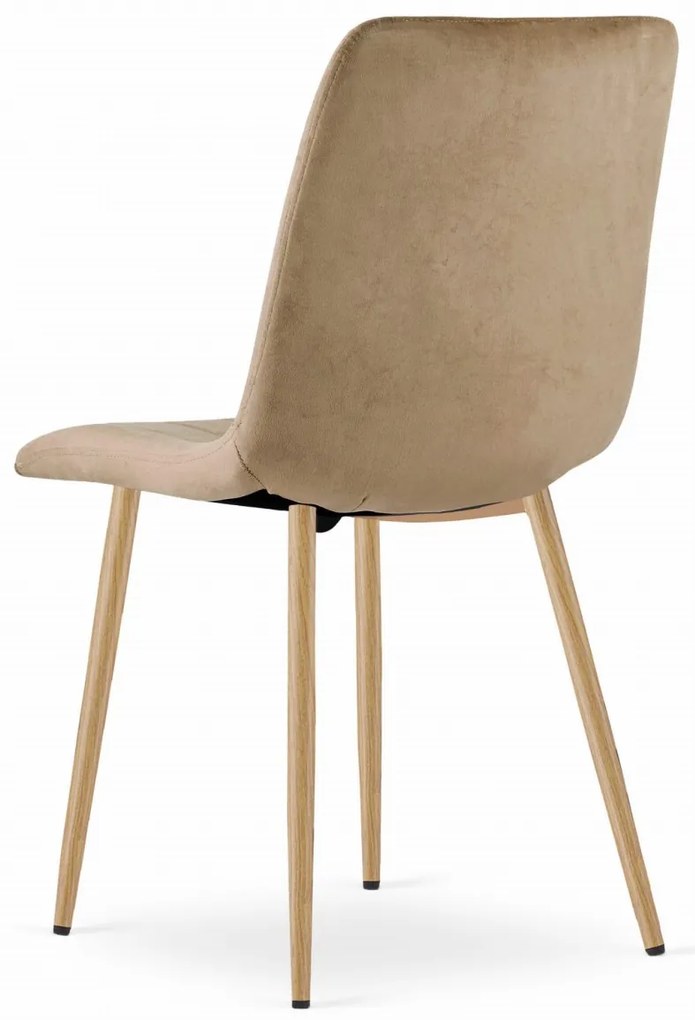 Aksamitne krzesło LAVA, brązowe