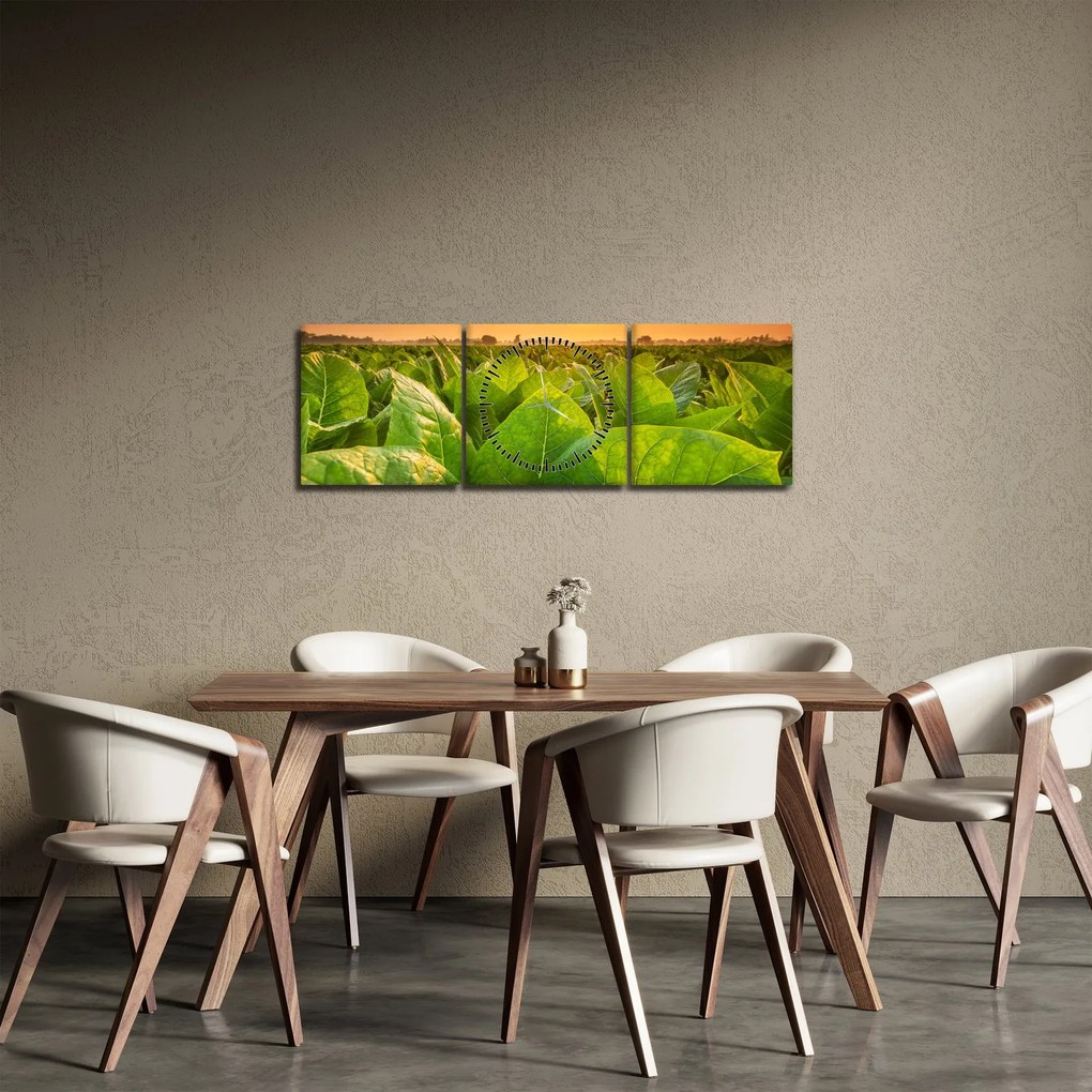 Obraz - Pole (z zegarem) (90x30 cm)