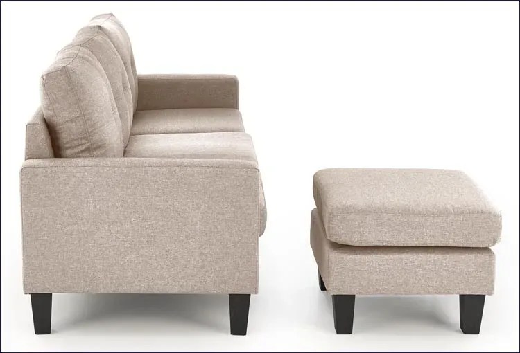 Sofa beżowa wypoczynkowa z podnóżkiem A0-N41