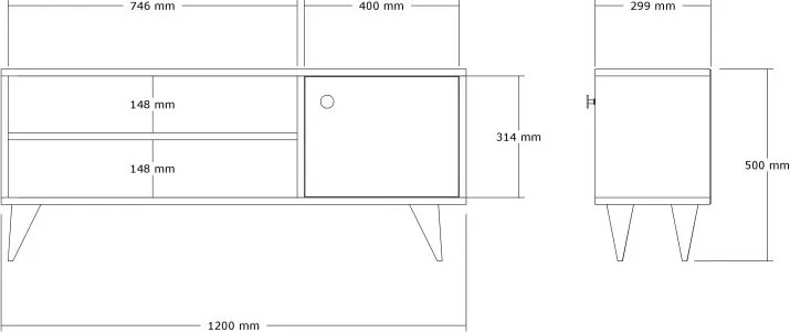 Stolik pod telewizor Jena Atlantic Pine Black