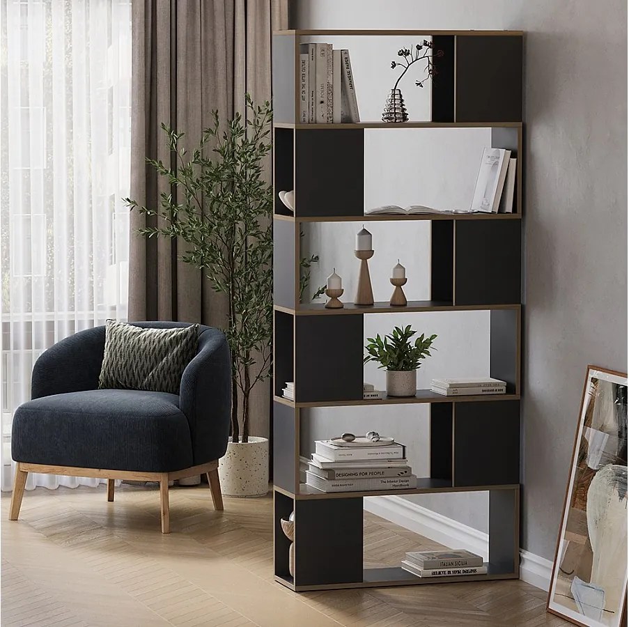 Rozdzielacz pokoju antracyt/dąb 80x24x186 eneos