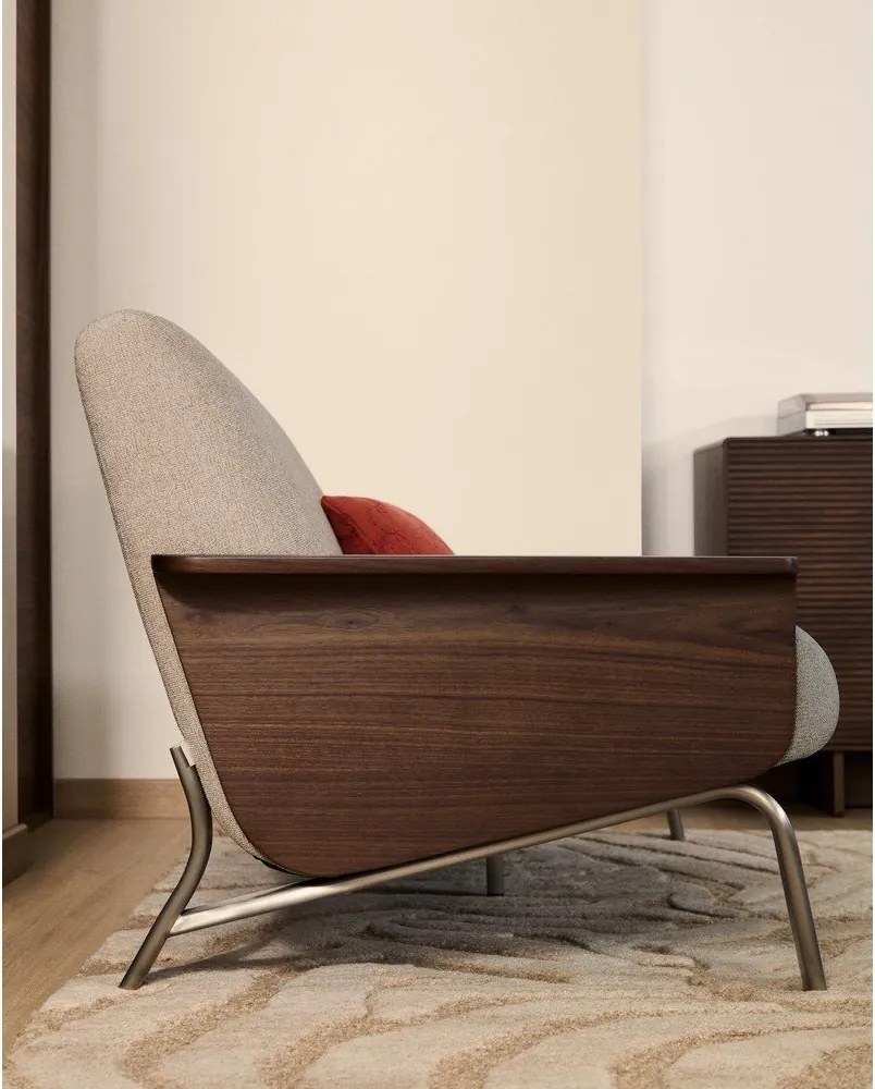 Jasnobrązowa sofa z tkaniny szenilowej 165 cm Amsen – Kave Home