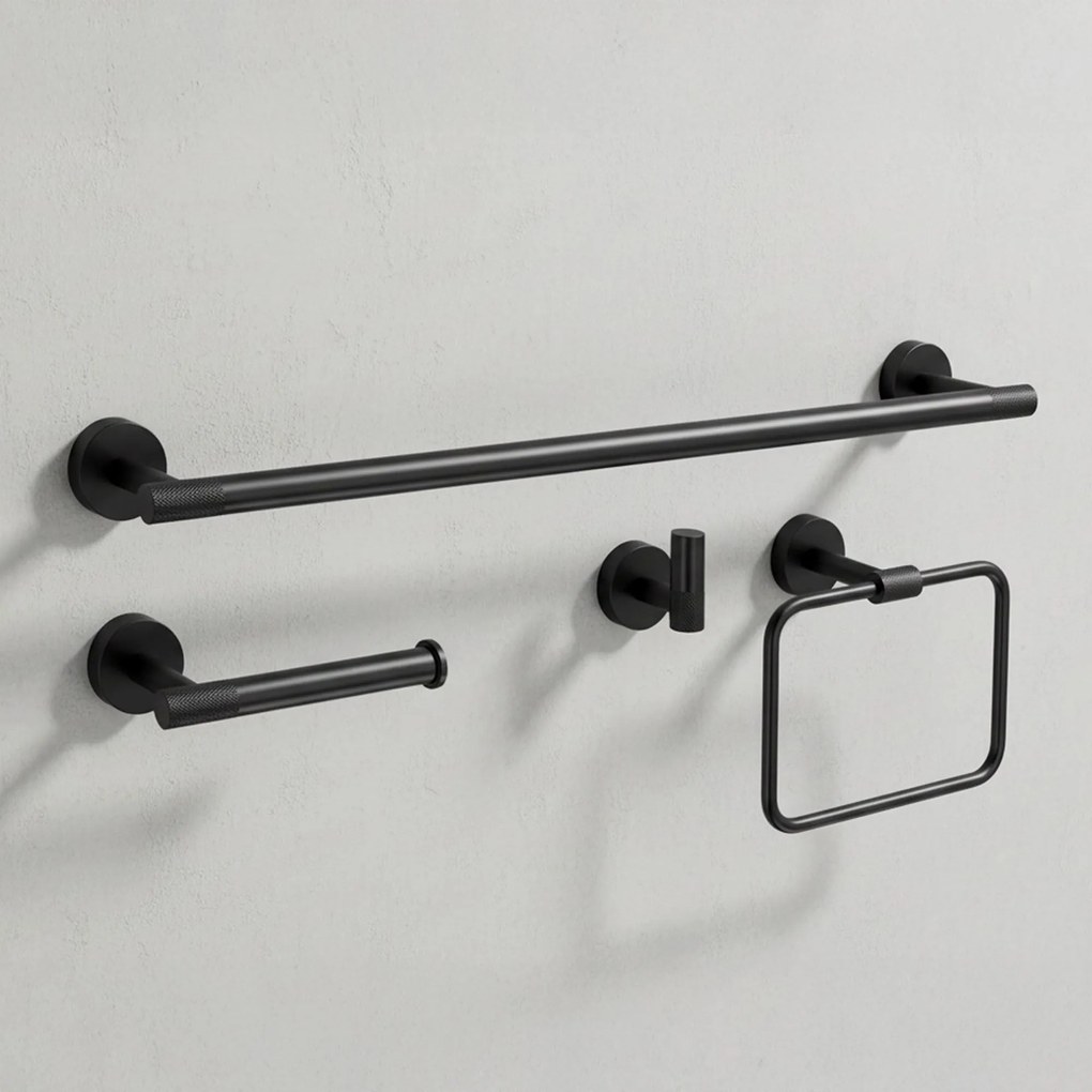 Zestaw akcesoriów łazienkowych GRID Czarny 4 elementy