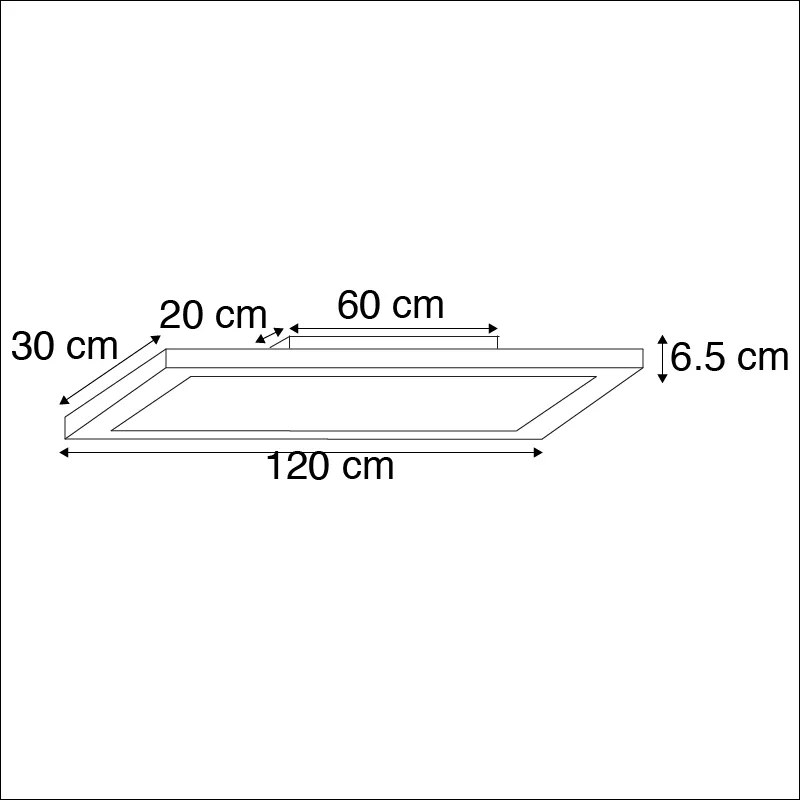 Zewnetrzna Elegancka prostokątna lampa sufitowa chromowa z wbudowanym LED IP44 - Flat Nowoczesny Oswietlenie zewnetrzne