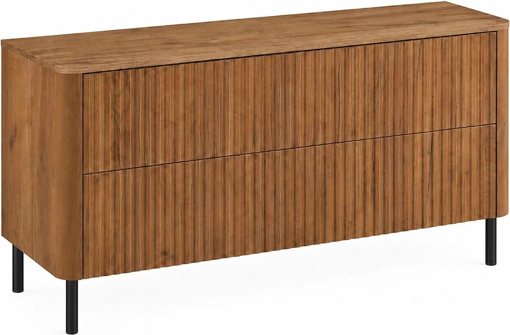 Szafka łazienkowa 120, Dąb craft, blat dąb craft, nogi czarne, 120,8 x 44,2 x 65 cm