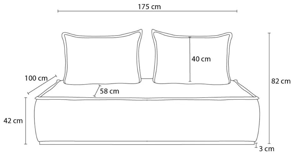 Czarna sofa z tkaniny szenilowej 175 cm Elisa – Bobochic Paris