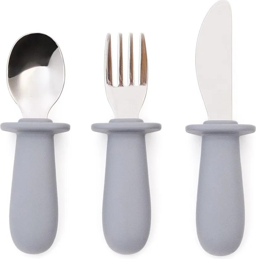 Niebieskie plastikowo-silikonowe sztućce dla dzieci 3 szt. Lili – Kave Home