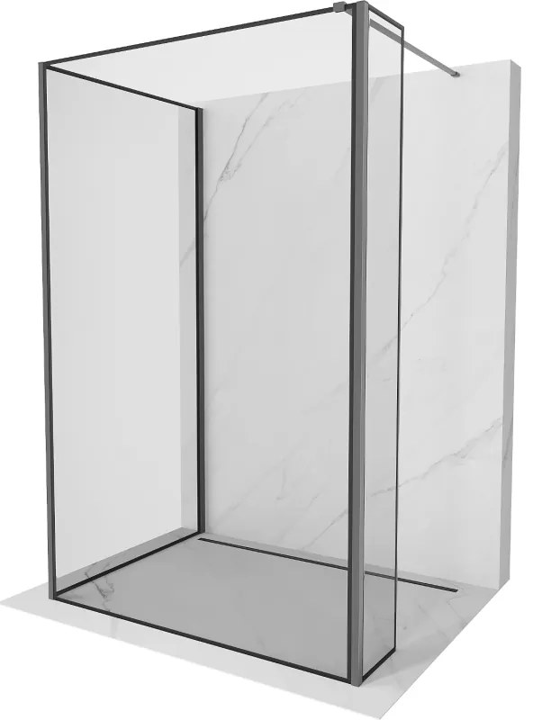 Mexen Kioto ścianka prysznicowa Walk-in 110 x 100 x 40 cm, czarny wzór, gun metal - 800-110-100-221-95-70-040