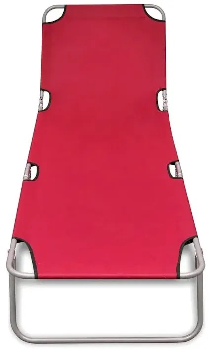 Składany leżak ogrodowy czerwony N2-G10